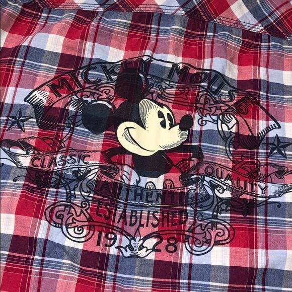 Disney Mickey Mouse plaid button up - Disney Parks - Picture 1 of 9